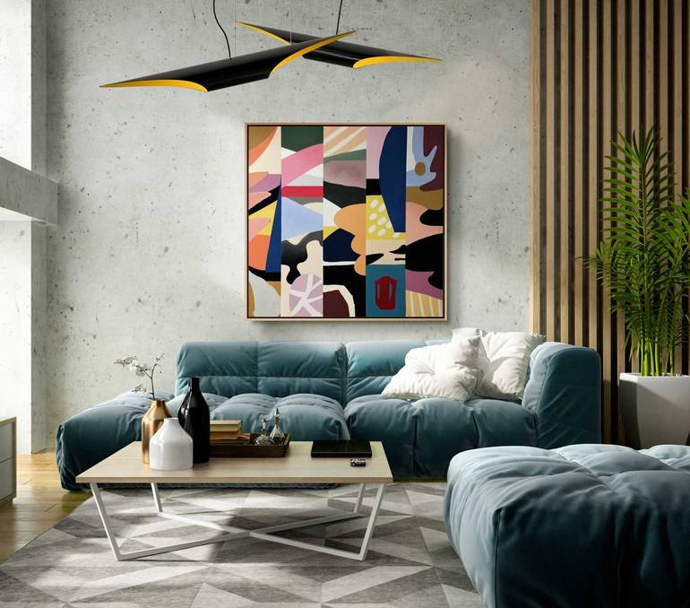 Original Art Deco Abstract Painting by Daniel Bautista