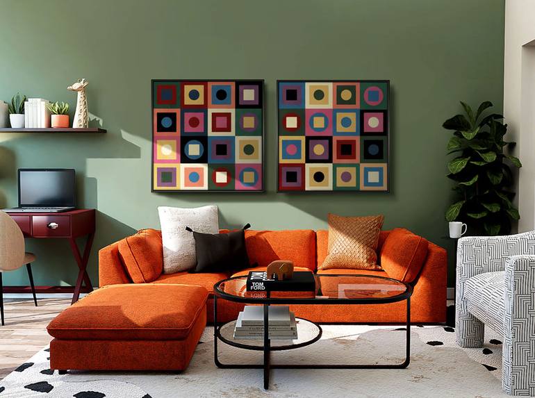 Original Cubism Abstract Painting by Daniel Bautista