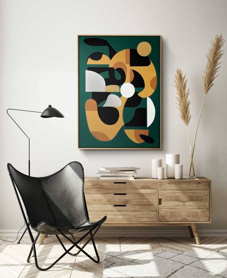 Original Cubism Abstract Painting by Daniel Bautista