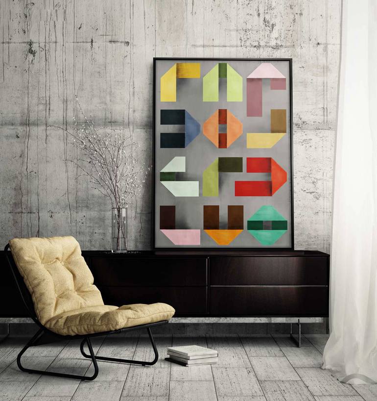 Original Cubism Abstract Painting by Daniel Bautista