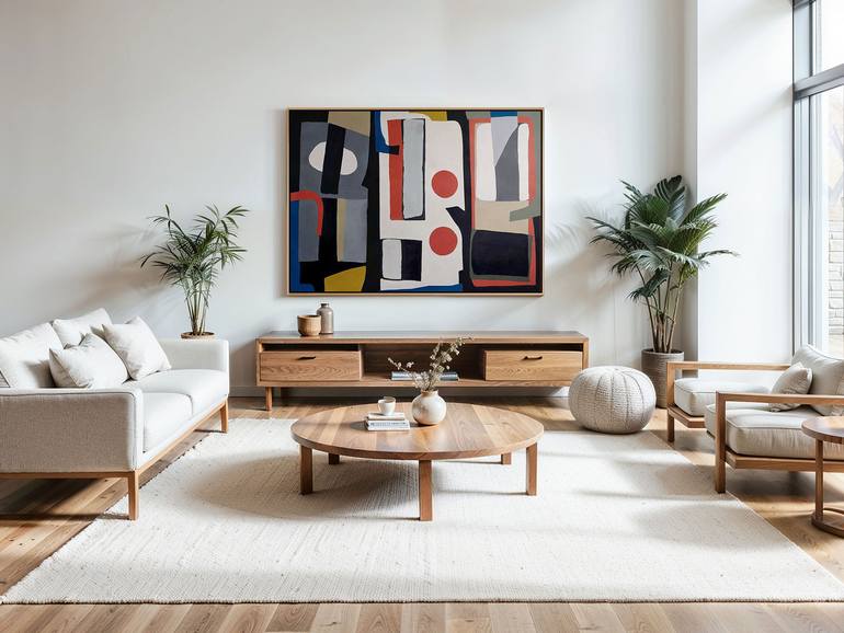 Original Cubism Abstract Painting by Daniel Bautista