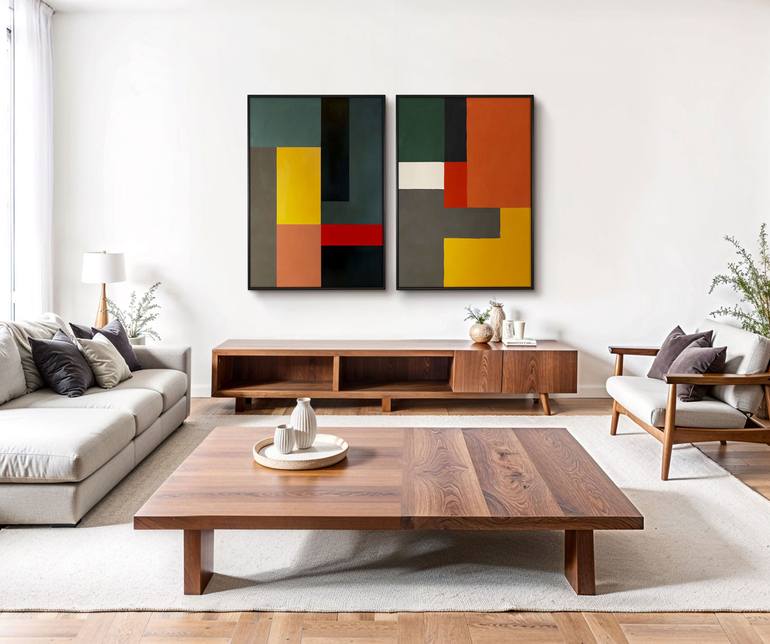 Original Cubism Abstract Painting by Daniel Bautista