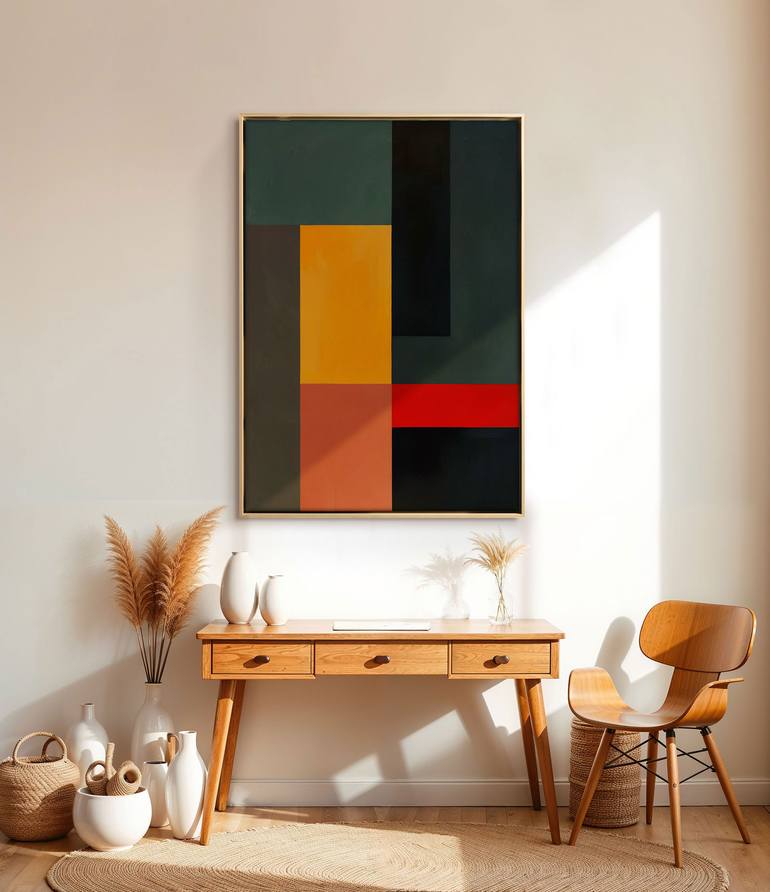 Original Cubism Abstract Painting by Daniel Bautista