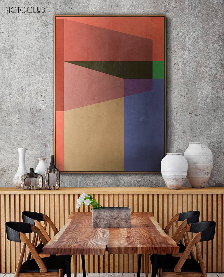 Original Abstract Geometric Painting by Daniel Bautista