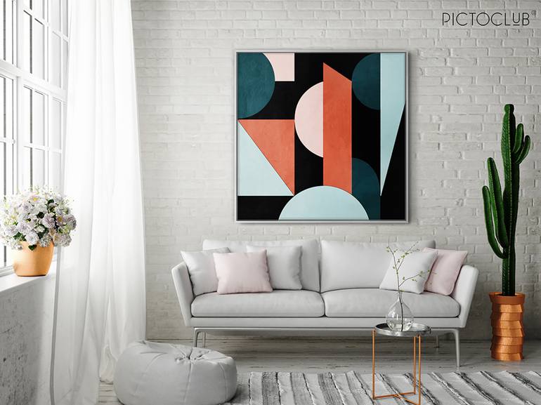 Original Abstract Geometric Painting by Daniel Bautista