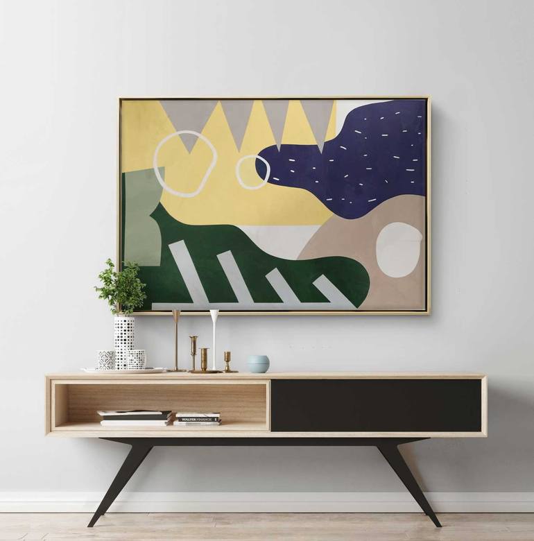 Original Art Deco Abstract Painting by Daniel Bautista