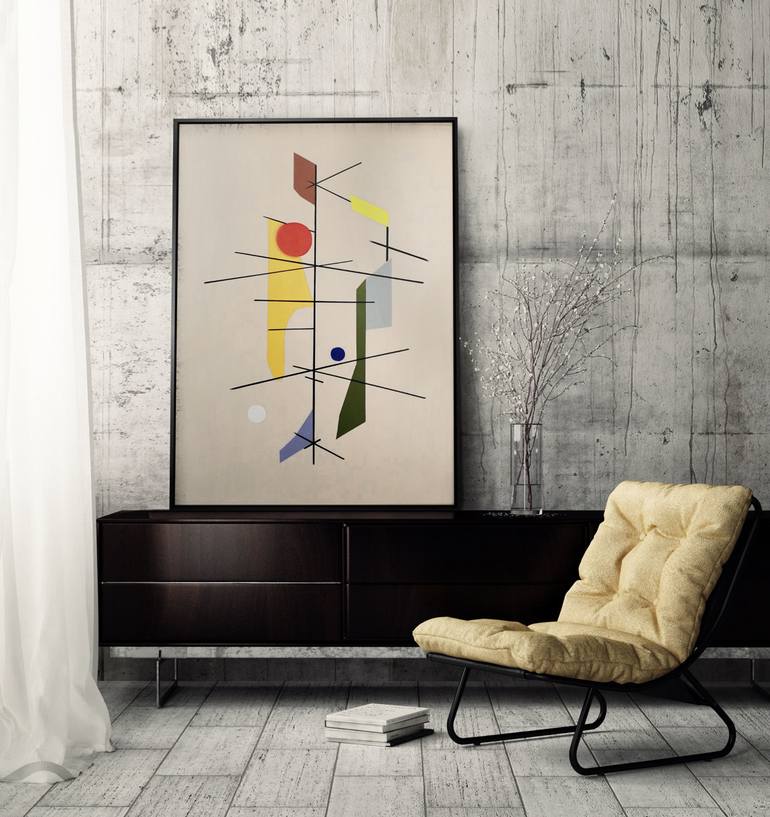 Original Art Deco Abstract Painting by Daniel Bautista