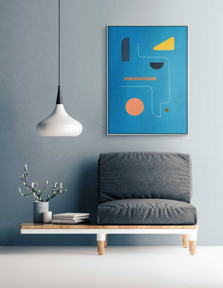 Original Abstract Geometric Painting by Daniel Bautista
