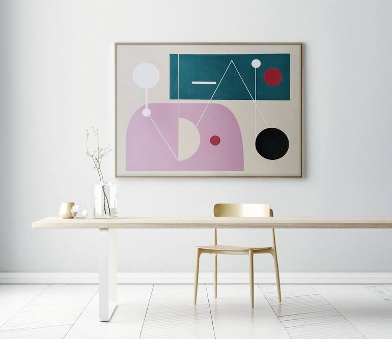 Original Abstract Geometric Painting by Daniel Bautista