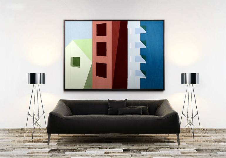 Original Abstract Geometric Painting by Daniel Bautista