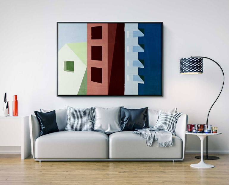 Original Abstract Geometric Painting by Daniel Bautista