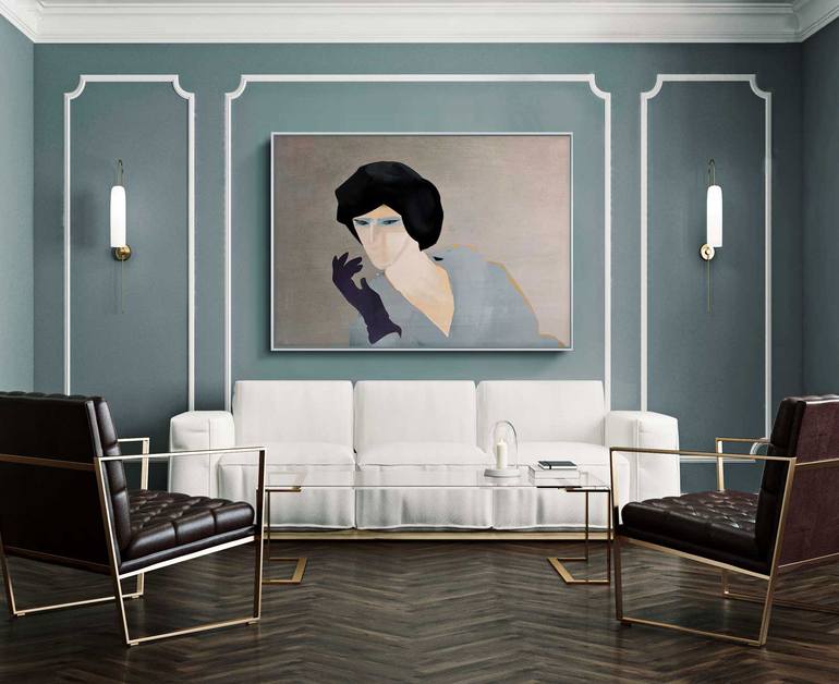 Original Art Deco People Painting by Daniel Bautista