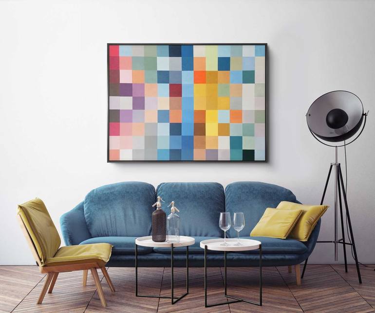 Original Abstract Geometric Painting by Daniel Bautista