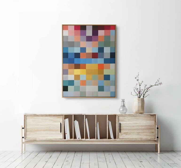 Original Abstract Geometric Painting by Daniel Bautista