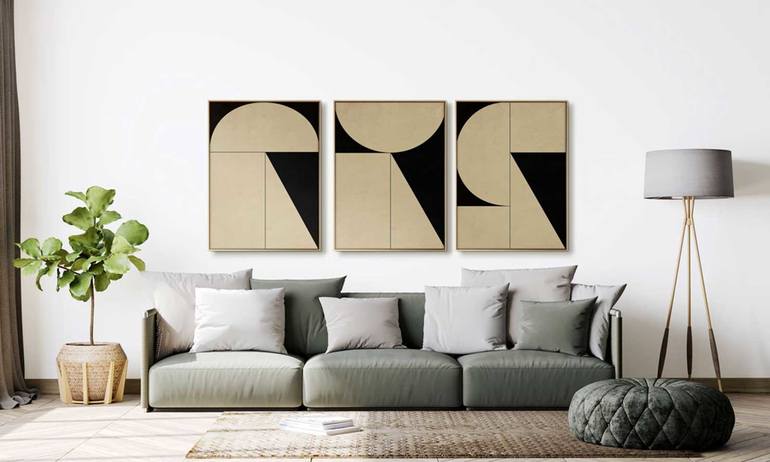 Original Art Deco Abstract Painting by Daniel Bautista