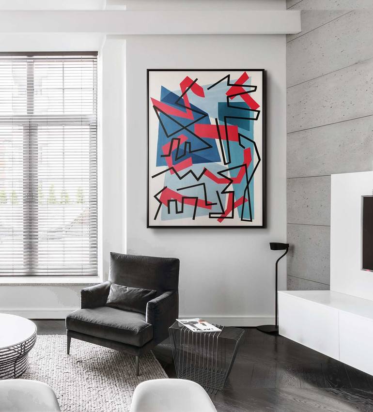 Original Art Deco Abstract Painting by Daniel Bautista