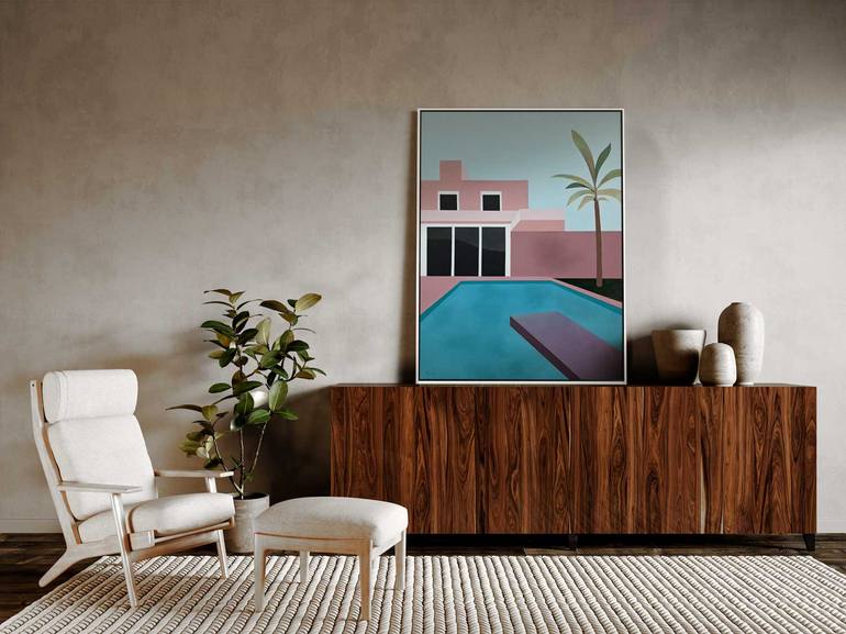 Original Art Deco Architecture Painting by Daniel Bautista