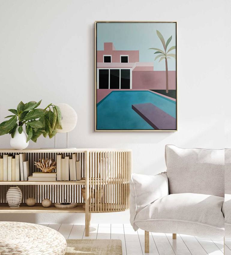 Original Art Deco Architecture Painting by Daniel Bautista