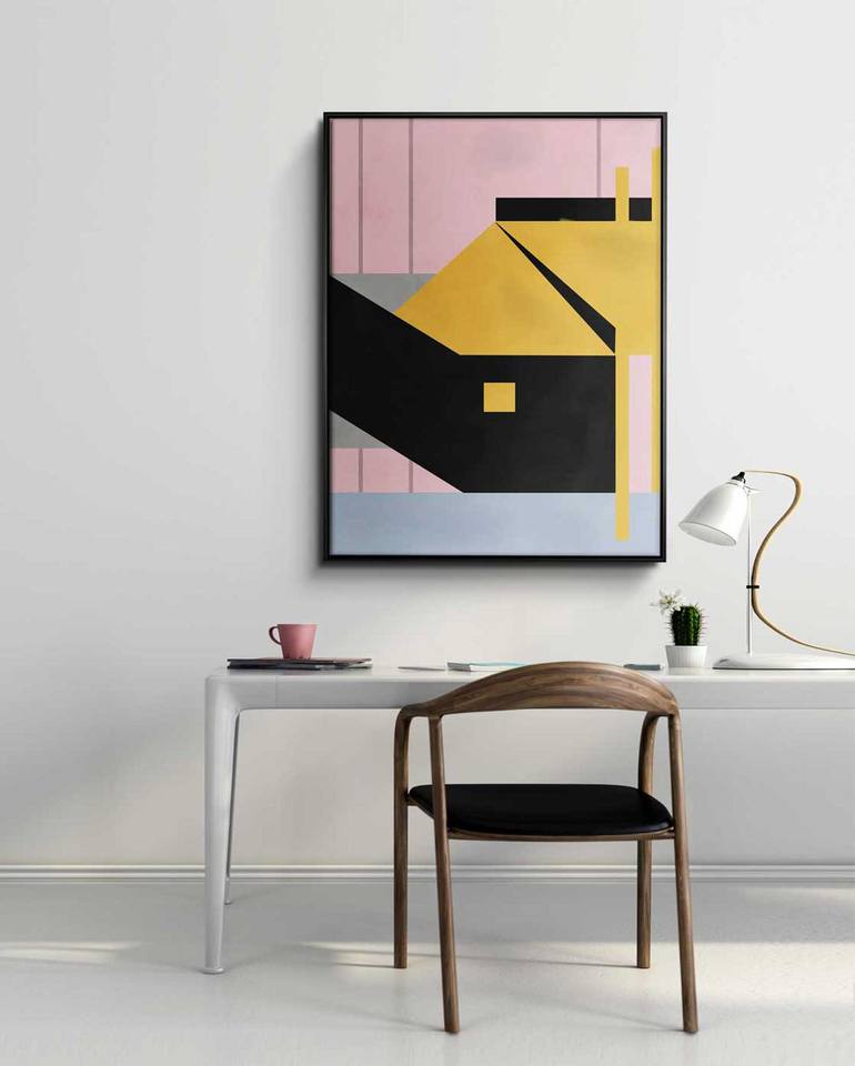 Original Art Deco Architecture Painting by Daniel Bautista