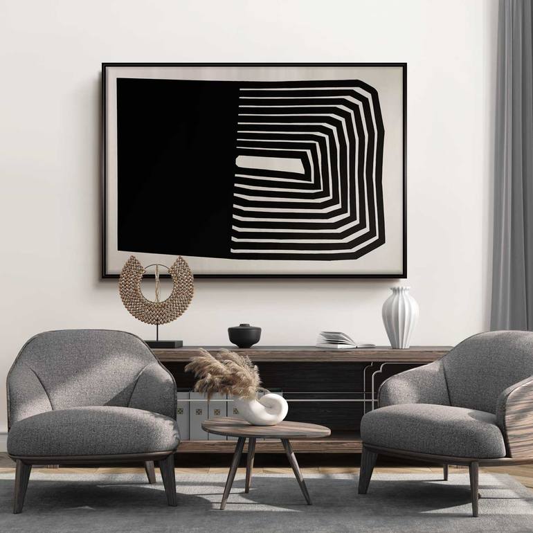 Original Art Deco Abstract Painting by Daniel Bautista