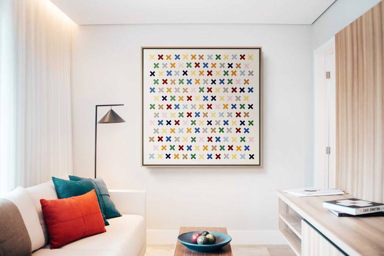 Original Abstract Geometric Painting by Daniel Bautista