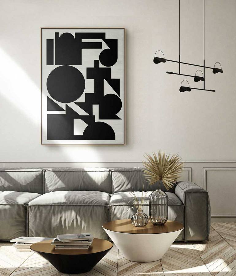 Original Art Deco Abstract Painting by Daniel Bautista