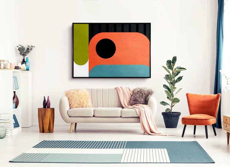 Original Abstract Geometric Painting by Daniel Bautista