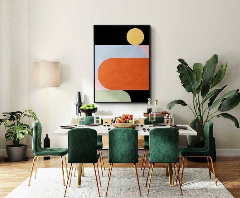 Original Abstract Geometric Painting by Daniel Bautista