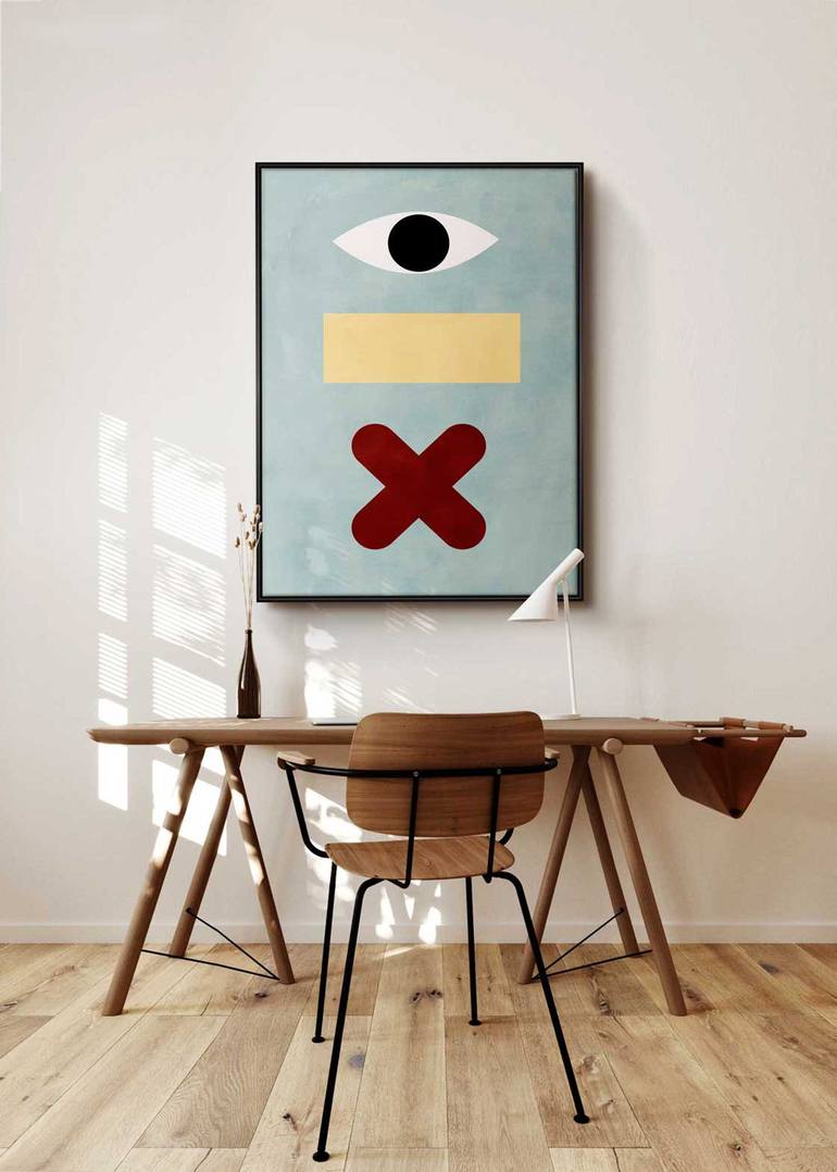 Original Cubism Geometric Painting by Daniel Bautista