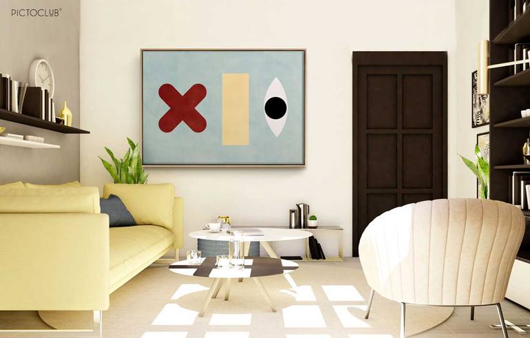 Original Cubism Geometric Painting by Daniel Bautista