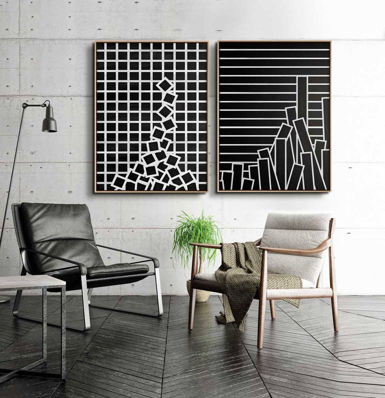 Original Cubism Abstract Painting by Daniel Bautista