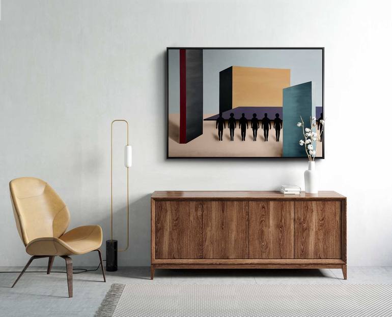 Original Art Deco Abstract Painting by Daniel Bautista