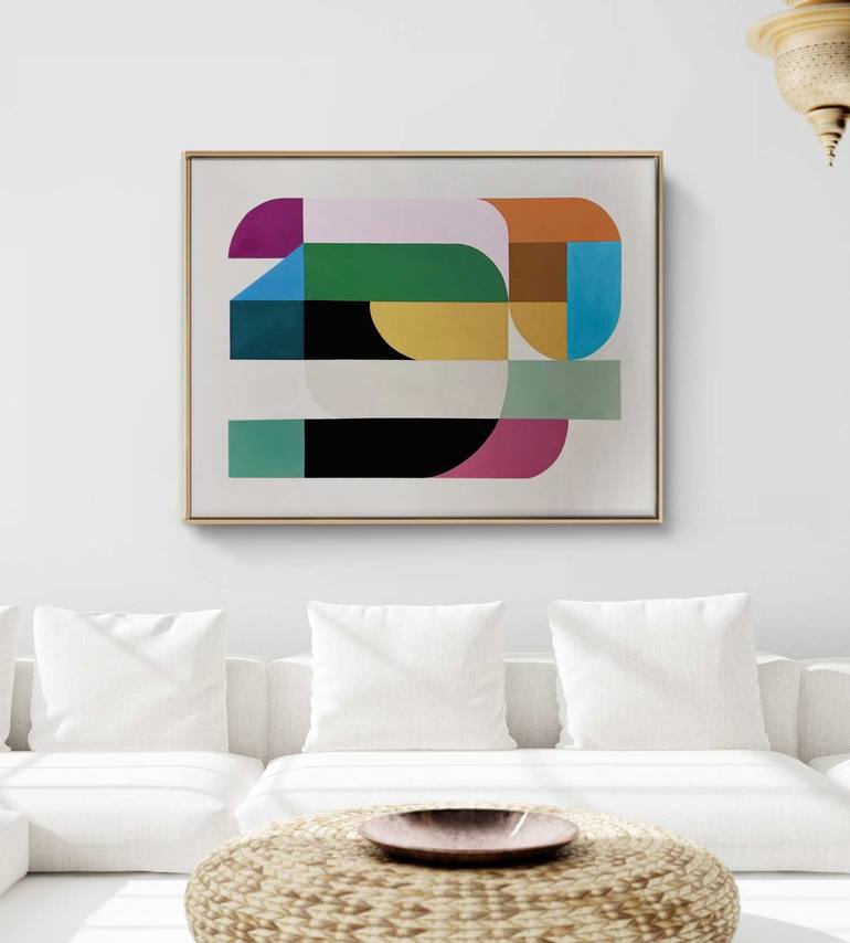 Original Art Deco Abstract Painting by Daniel Bautista