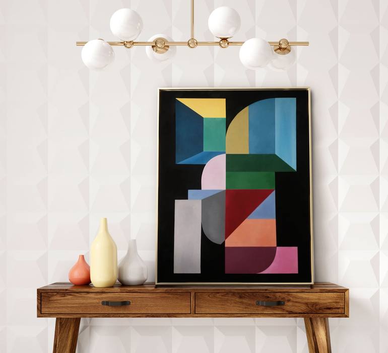 Original Cubism Abstract Painting by Daniel Bautista