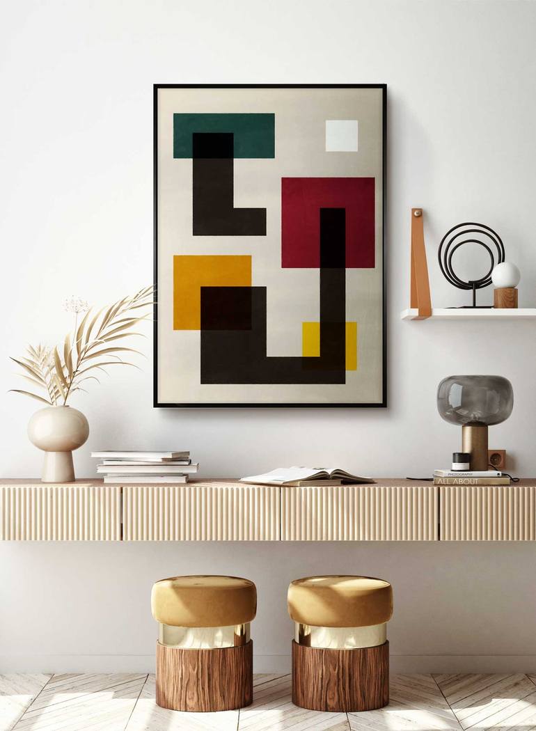 Original Cubism Abstract Painting by Daniel Bautista