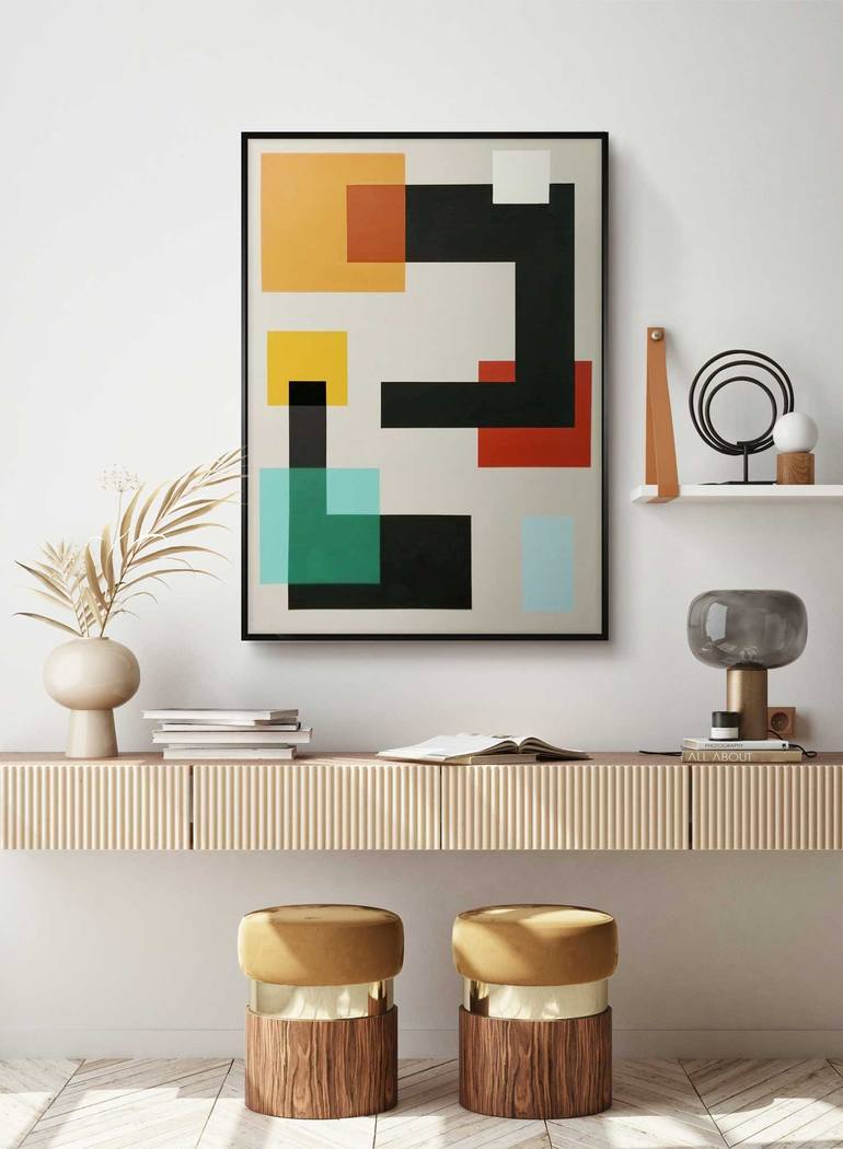 Original Cubism Abstract Painting by Daniel Bautista