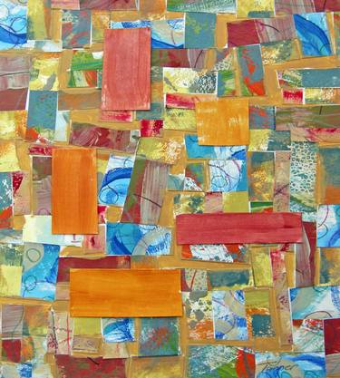 Original Abstract Expressionism Abstract Collage by Bart Tanner