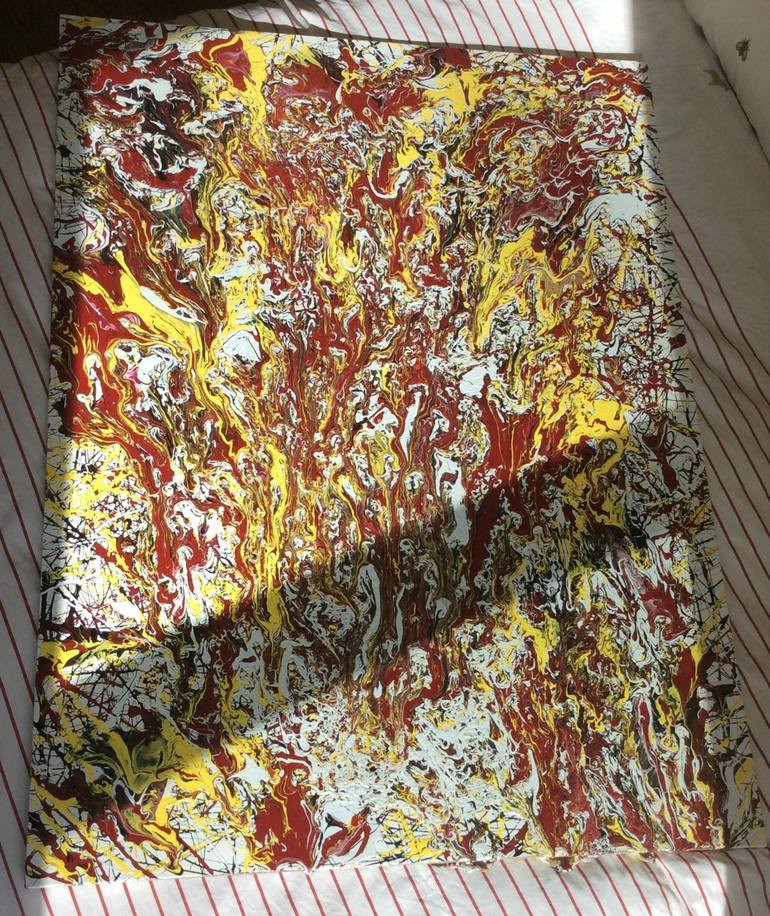 Original Modernism Abstract Painting by Guillermo Ramirez 