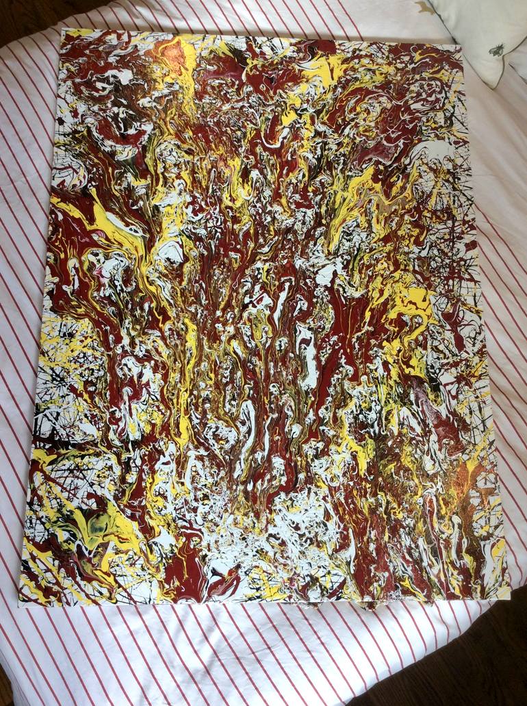 Original Modernism Abstract Painting by Guillermo Ramirez 