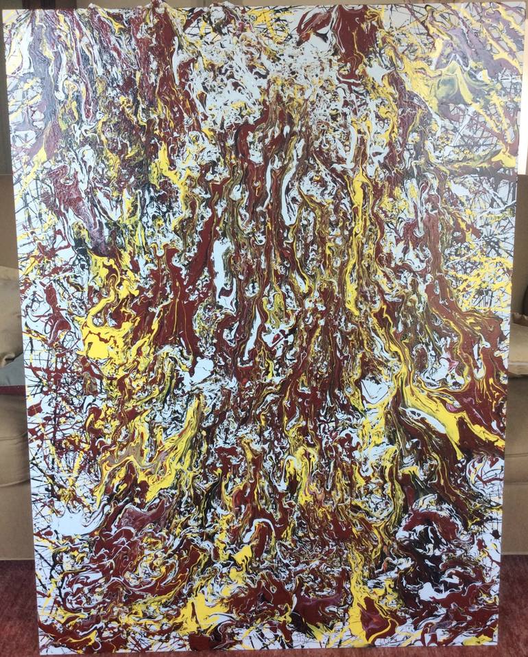 Original Modernism Abstract Painting by Guillermo Ramirez 