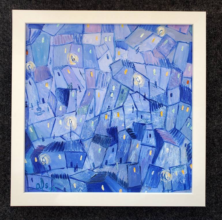 Original Abstract Expressionism Architecture Painting by Andrea Alonso Salinas