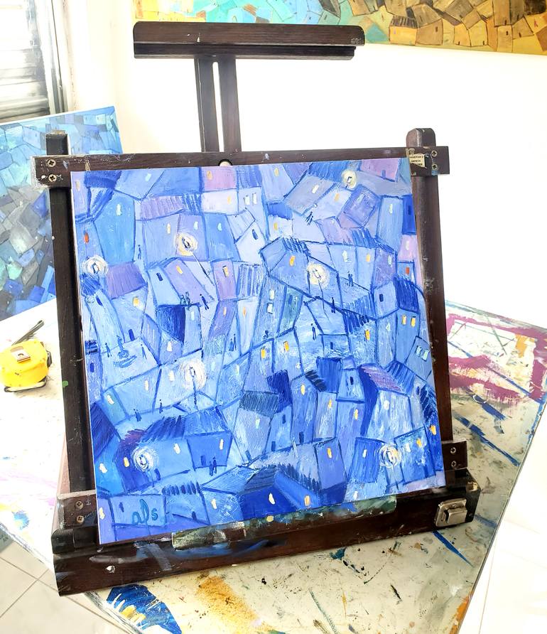 Original Abstract Expressionism Architecture Painting by Andrea Alonso Salinas