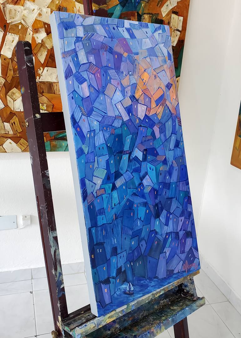 Original Abstract Expressionism Architecture Painting by Andrea Alonso Salinas