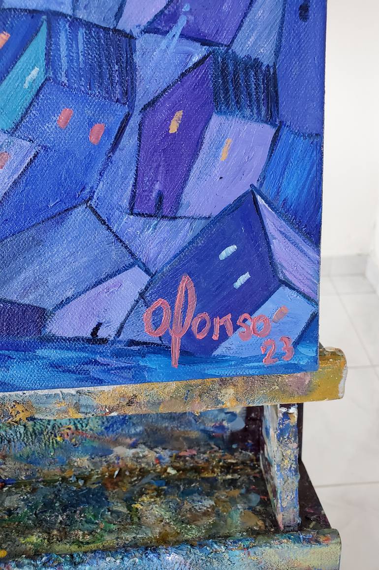 Original Abstract Expressionism Architecture Painting by Andrea Alonso Salinas