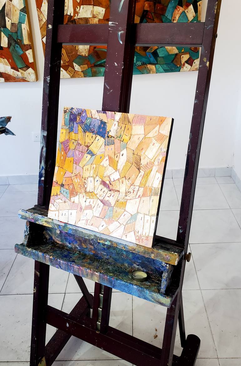 Original Abstract Expressionism Architecture Painting by Andrea Alonso Salinas