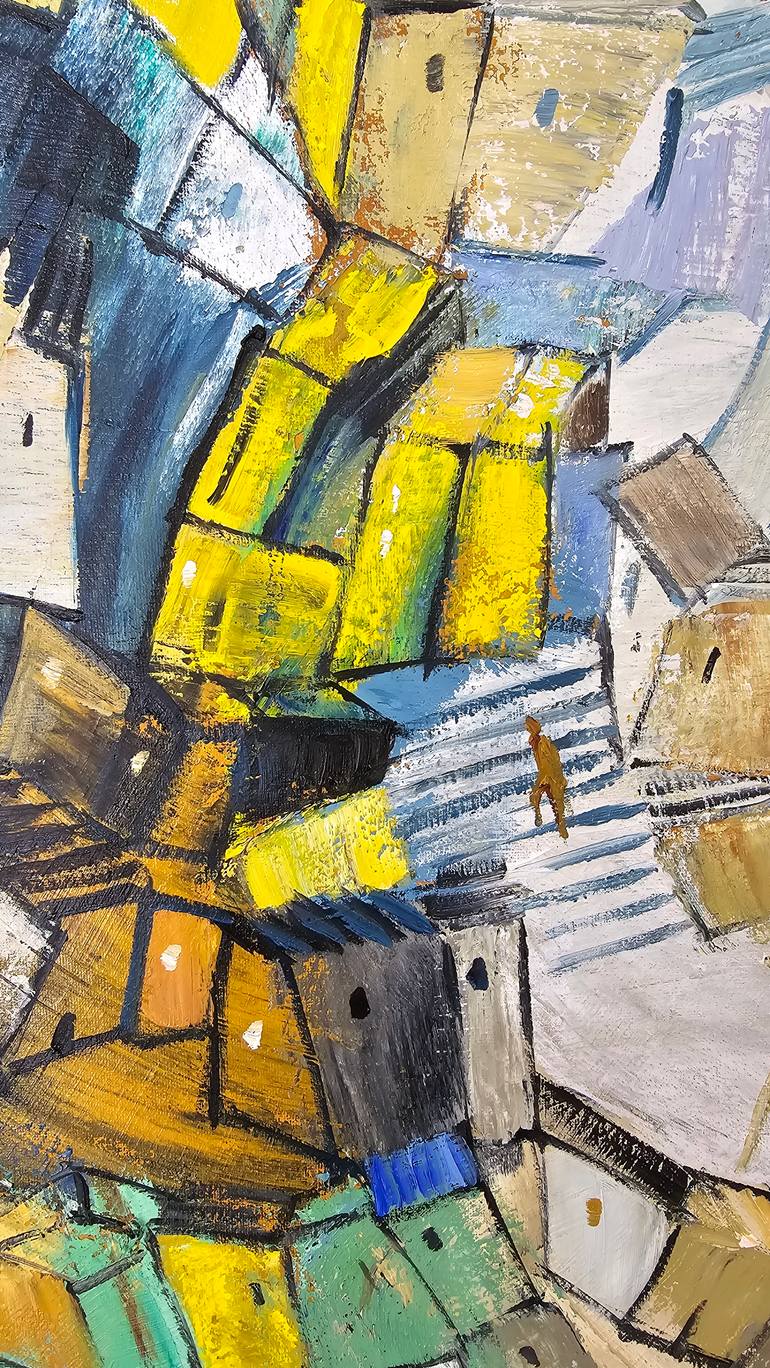 Original Abstract Architecture Painting by Andrea Alonso Salinas