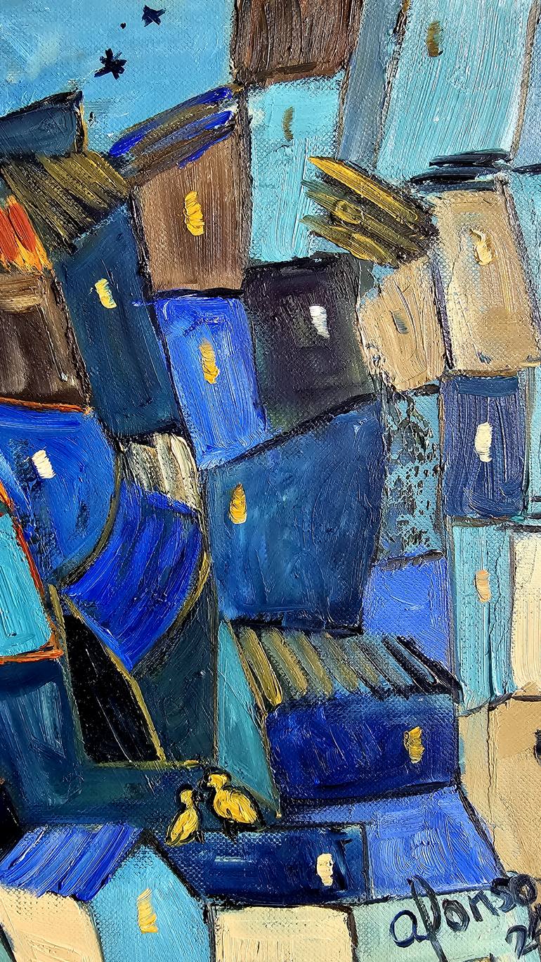 Original Abstract Expressionism Architecture Painting by Andrea Alonso Salinas