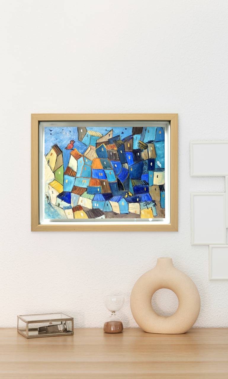 Original Abstract Expressionism Architecture Painting by Andrea Alonso Salinas