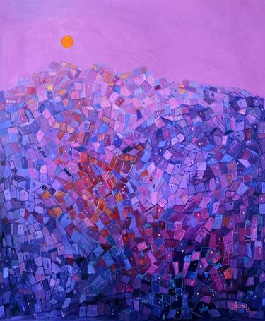 Original Abstract Expressionism Architecture Painting by Andrea Alonso Salinas