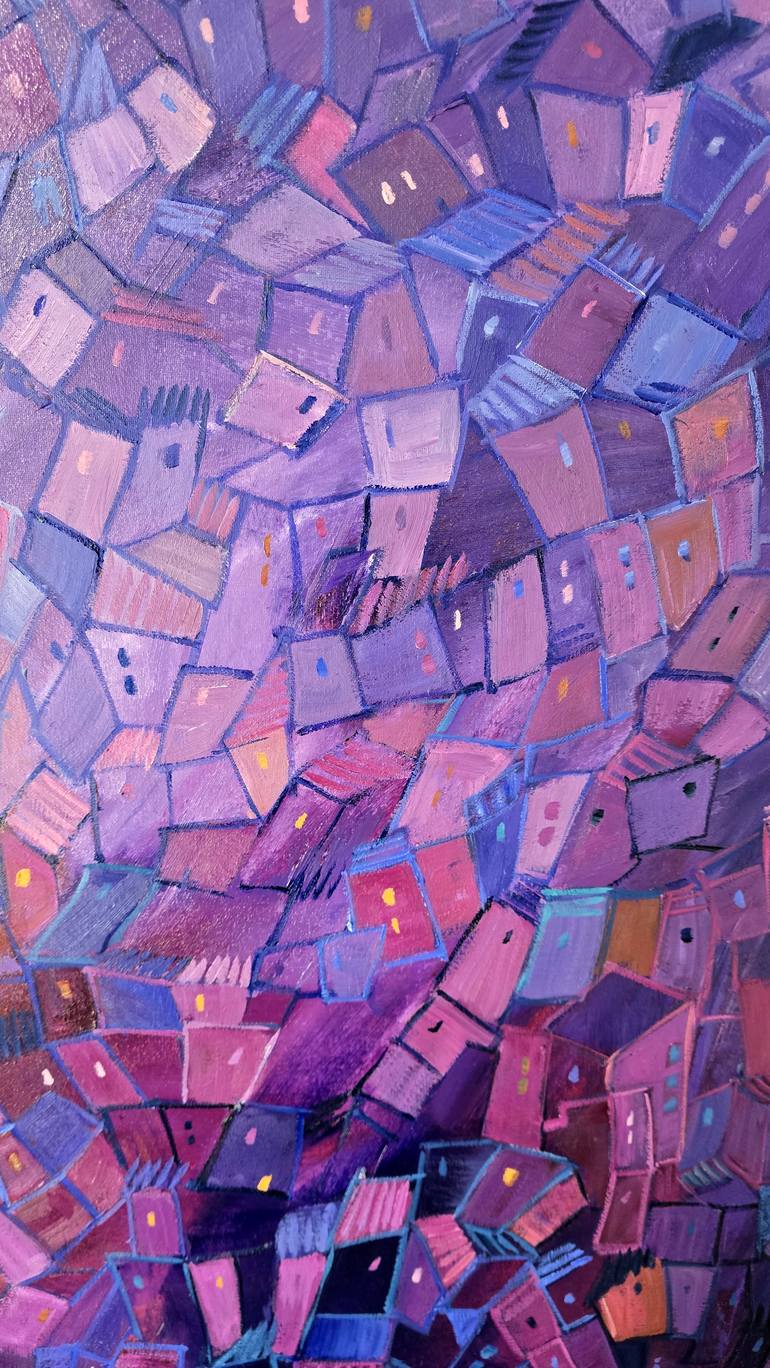 Original Abstract Expressionism Architecture Painting by Andrea Alonso Salinas